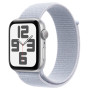 Apple Watch SE (2024), 44 мм, корпус из алюминия серебристого цвета, спортивный браслет цвета «голубое облако»