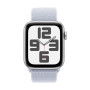Apple Watch SE (2024), 44 мм, корпус из алюминия серебристого цвета, спортивный браслет цвета «голубое облако»