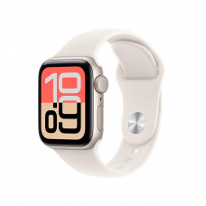 Apple Watch SE 3 (2025) GPS, 40 мм, корпус из алюминия цвета «сияющая звезда», спортивный ремешок цвета «сияющая звезда»