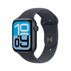 Apple Watch SE 3 (2025) GPS, 44 мм, корпус из алюминия цвета «тёмная ночь», спортивный ремешок цвета «тёмная ночь»
