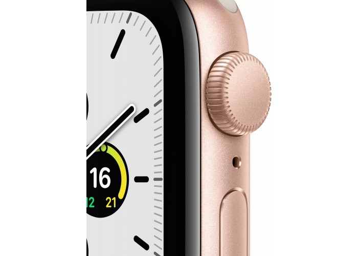 Apple Watch SE, 40 мм, корпус из алюминия золотого цвета, спортивный ремешок цвета «сияющая звезда»