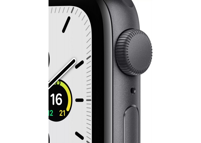 Apple Watch SE, 40 мм, корпус из алюминия цвета «серый космос», спортивный ремешок цвета «тёмная ночь»