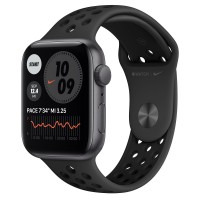 Apple Watch Nike SE, 44 мм, корпус из алюминия цвета «серый космос», спортивный ремешок Nike