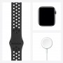 Apple Watch Nike SE, 44 мм, корпус из алюминия цвета «серый космос», спортивный ремешок Nike