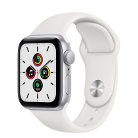 Apple Watch SE, 40 мм, корпус из алюминия серебристого цвета, спортивный ремешок
