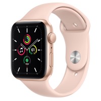 Apple Watch SE, 44 мм, корпус из алюминия золотого цвета, спортивный ремешок