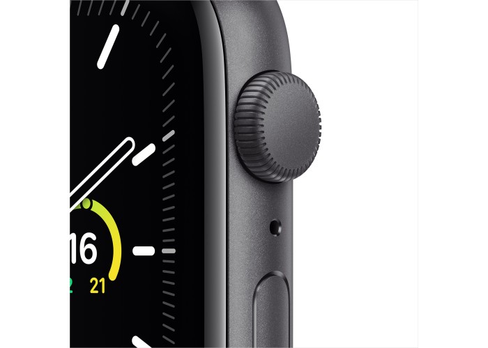 Apple Watch SE, 44 мм, корпус из алюминия цвета «серый космос», спортивный ремешок