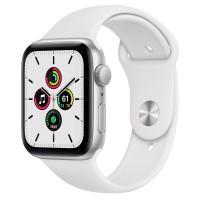 Apple Watch SE, 44 мм, корпус из алюминия серебристого цвета, спортивный ремешок