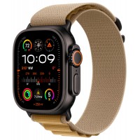 Apple Watch Ultra 2 (2024), GPS + Cellular, титановый корпус 49 мм чёрного цвета, браслет Alpine цвета «загар»