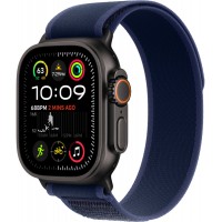 Apple Watch Ultra 2 (2024), GPS + Cellular, титановый корпус 49 мм чёрного цвета, браслет Trail синего цвета