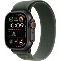 Apple Watch Ultra 2 (2024), GPS + Cellular, титановый корпус 49 мм чёрного цвета, браслет Trail зелёного цвета
