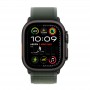 Apple Watch Ultra 2 (2024), GPS + Cellular, титановый корпус 49 мм чёрного цвета, браслет Trail зелёного цвета