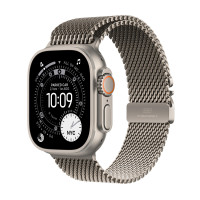 Apple Watch Ultra 3 (2025), GPS + Cellular, титановый корпус 49 мм естественного цвета, титановый миланский сетчатый браслет естественного цвета