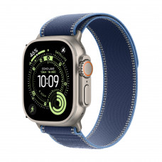Apple Watch Ultra 3 (2025), GPS + Cellular, титановый корпус 49 мм естественного цвета, браслет Trail синего цвета Apple Watch Ultra 3 (2025), GPS + Cellular, титановый корпус 49 мм естественного цвета, браслет Trail синего цвета
