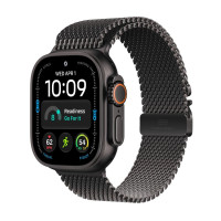 Apple Watch Ultra 4 (2026), GPS + Cellular, титановый корпус 49 мм чёрного цвета, титановый миланский сетчатый браслет чёрного цвета (S)