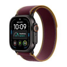 Apple Watch Ultra 4 (2026), GPS + Cellular, титановый корпус 49 мм чёрного цвета, браслет Trail бордового цвета (M/L)