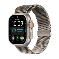 Apple Watch Ultra 4 (2026), GPS + Cellular, титановый корпус 49 мм естественного цвета, титановый миланский сетчатый браслет естественного цвета (S)