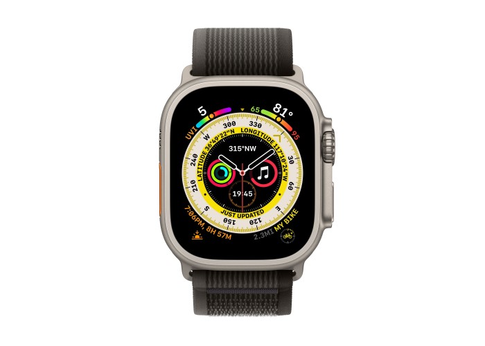 Apple Watch Ultra, GPS + Cellular, 49 мм, корпус из титана, ремешок Trail чёрного/серого цвета