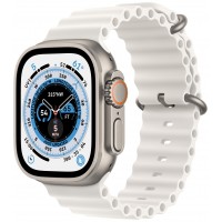 Apple Watch Ultra, GPS + Cellular, 49 мм, корпус из титана, ремешок Ocean белого цвета