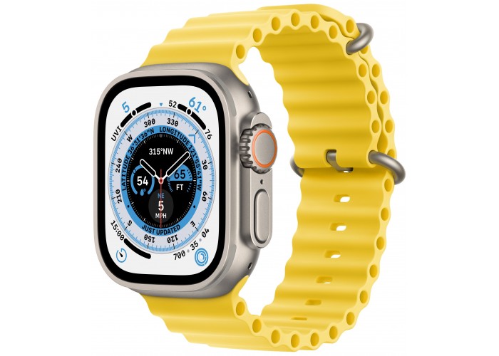 Apple Watch Ultra, GPS + Cellular, 49 мм, корпус из титана, ремешок Ocean жёлтого цвета