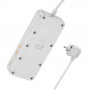 Сетевой фильтр Hoco AC22 1,5 м на 4 розетки + 3 USB + USB-C PD 30W, белый цвет