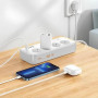 Сетевой фильтр Hoco AC22 1,5 м на 4 розетки + 3 USB + USB-C PD 30W, белый цвет