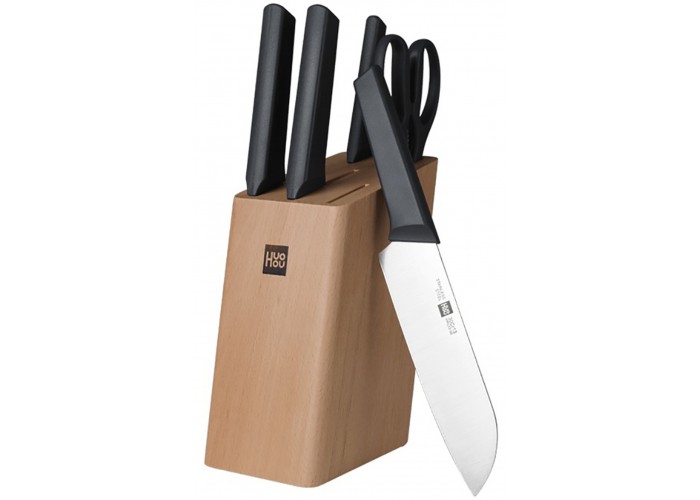 Набор Xiaomi Fire kitchen 4 ножа и ножницы с подставкой