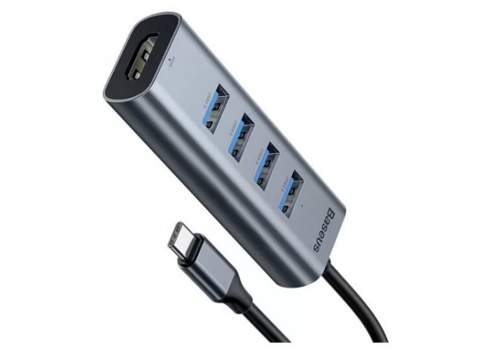 USB-концентратор Baseus Enjoy Series Type-C - 4xUSB/HDMI (CAHUB-N0G), разъемов: 4