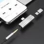 Переходник Hoco LS26 Type-C 2-in-1 Audio Converter, серебристый цвет