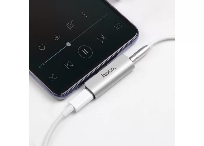 Переходник Hoco LS26 Type-C 2-in-1 Audio Converter, серебристый цвет