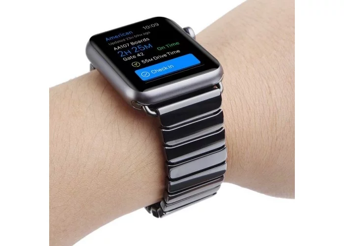 Браслет керамический для Apple Watch 42/44 мм, чёрный цвет