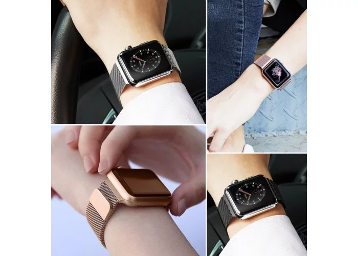 Браслет миланский сетчатый для Apple Watch 38/40 мм, розовый цвет