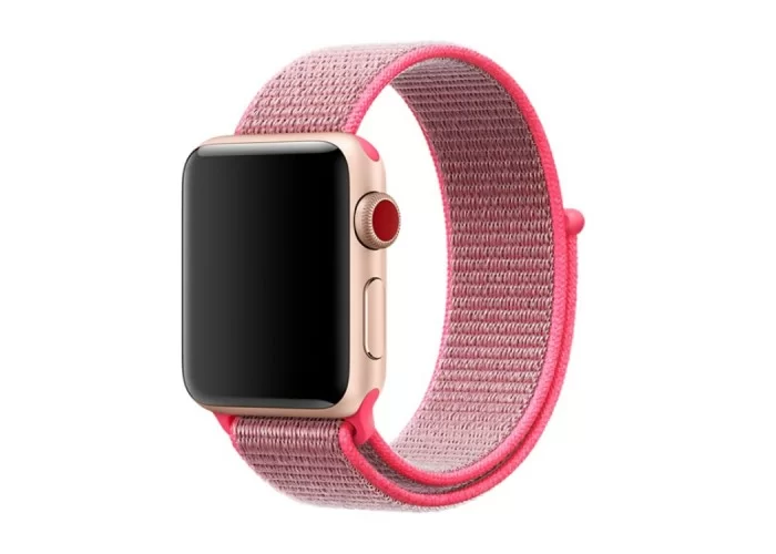Ремешок из нейлона с застёжкой-липучкой для Apple Watch 38/40 мм, тёмно-розовый цвет