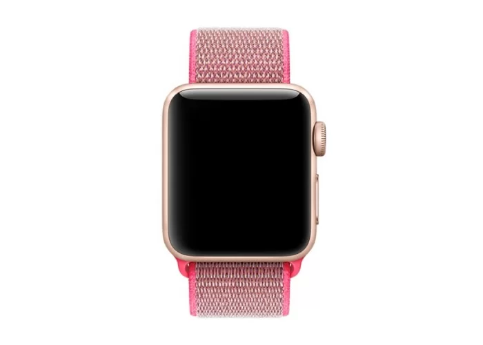 Ремешок из нейлона с застёжкой-липучкой для Apple Watch 38/40 мм, тёмно-розовый цвет