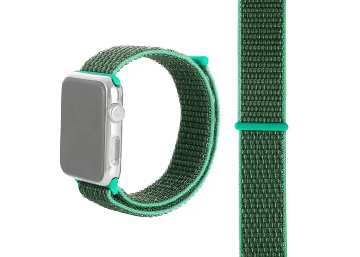 Ремешок из нейлона с застёжкой-липучкой для Apple Watch 38/40 мм, зелёный цвет