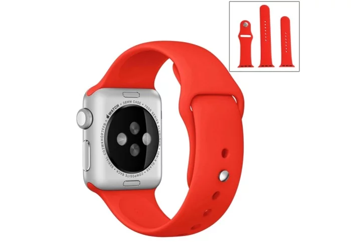 Ремешок спортивный для Apple Watch 38/40 мм, красный цвет