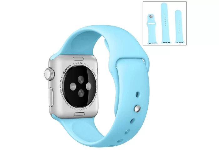 Ремешок спортивный для Apple Watch 42/44 мм, голубой цвет