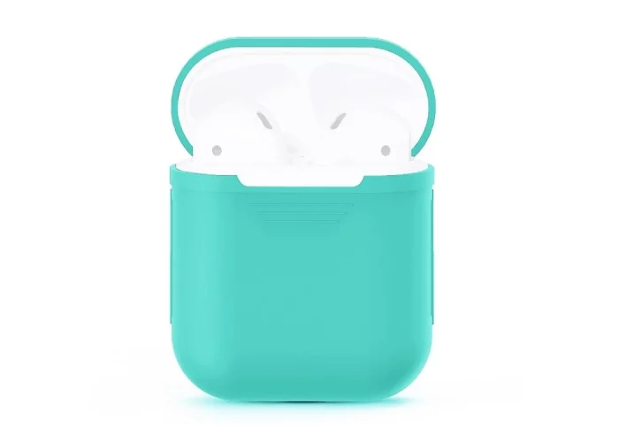 Чехол силиконовый для AirPods 1/2, бирюзовый цвет