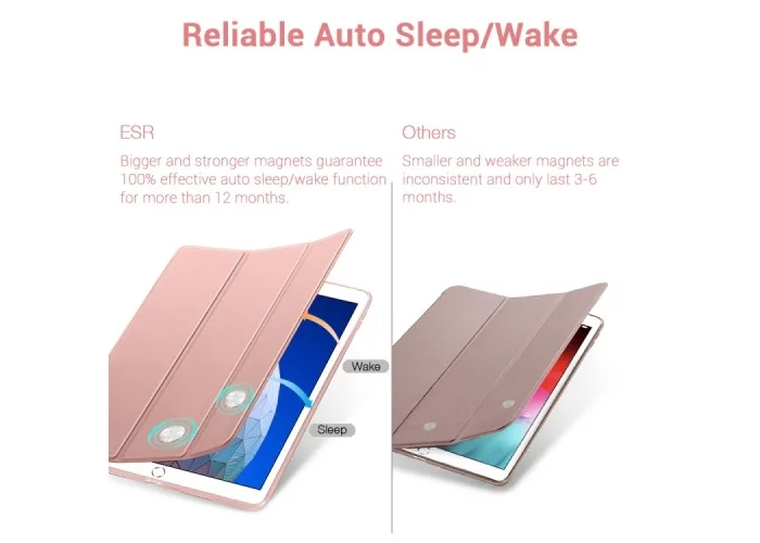 Чехол ESR Rebound для iPad Air 2019, розовый цвет