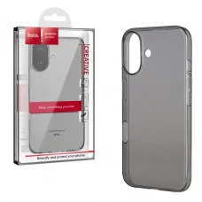 Чехол-накладка Hoco Light для iPhone 16, прозрачно-чёрный