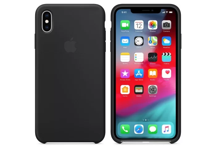 Чехол силиконовый Silicone Case для iPhone XS Max, чёрный цвет