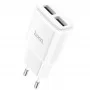 Сетевое зарядное устройство Hoco C88A Dual USB-A 2.4A, белый цвет