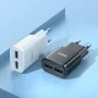 Сетевое зарядное устройство Hoco C88A Dual USB-A 2.4A, белый цвет