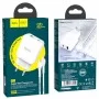 Сетевое зарядное устройство с кабелем USB-C/Lightning Hoco N5 USB-C PD 20W + USB-A QC3.0, белый цвет