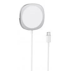 Беспроводная сетевая зарядка Hoco CW35 MagSafe 15W, серебристый цвет