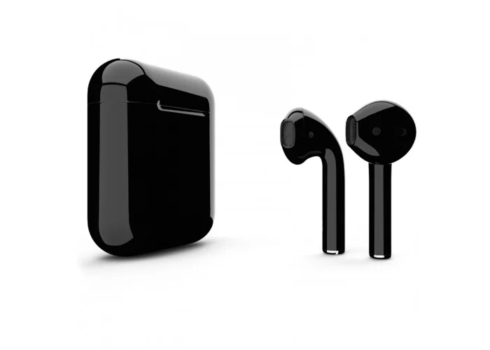 Apple AirPods 2 Color (беспроводная зарядка чехла), глянцевый чёрный цвет