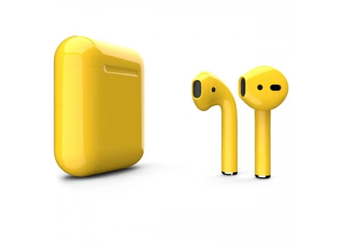 Apple AirPods 2 Color (без беспроводной зарядки чехла), глянцевый жёлтый цвет