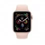 Apple Watch Series 4, 44 мм, корпус из алюминия золотого цвета, спортивный ремешок цвета «розовый песок»