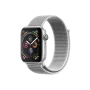 Apple Watch Series 4, 44 мм, корпус из алюминия серебристого цвета, спортивный браслет цвета «белая ракушка»