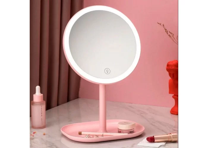 Зеркало косметическое настольное Xiaomi Jordan Judy LED Makeup Mirror с подсветкой, розовый